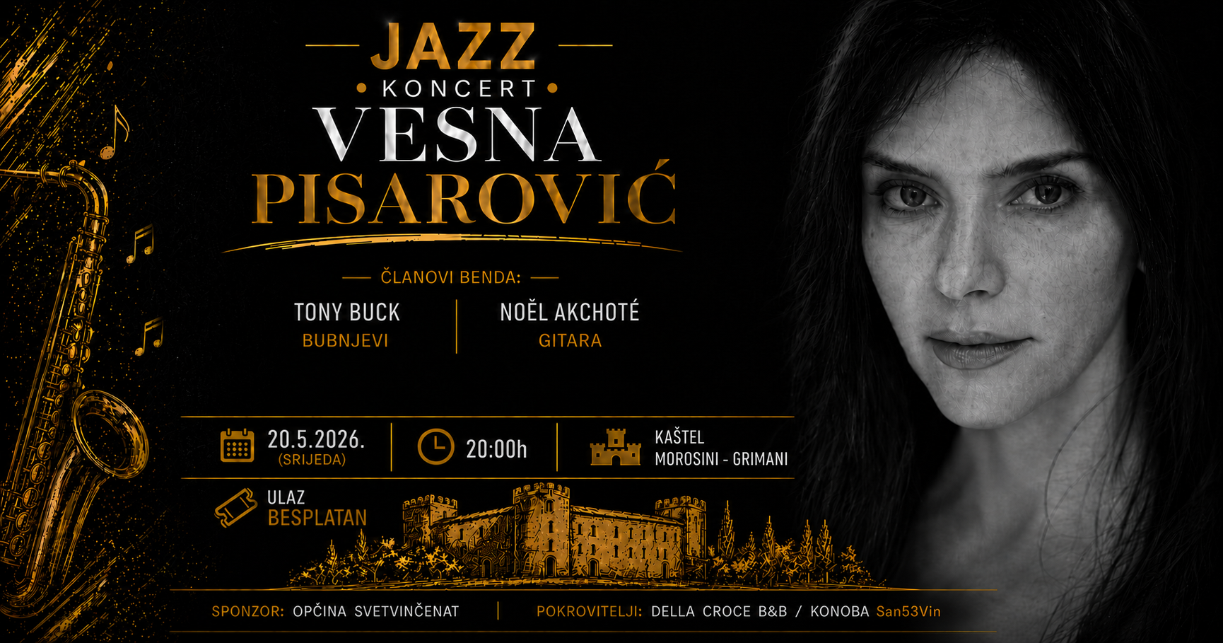 Jazz koncert Vesna Pisarović u kaštelu Morosini - Grimani